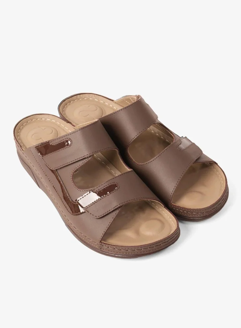 Comfort Plus COMFORT PLUS WOMEN'S SANDALS SLEEK DESIGN WITH ADJUSTABLE STRAP BROWN