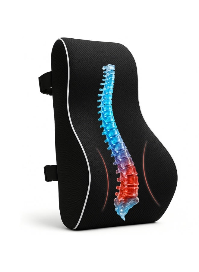 Allure Sphere Lumbar Support Cushion for Office Chair, Car & Home – Ergonomic Memory Foam Back Pillow for Lower Back Pain Relief, Improves Posture, Breathable Cover – Ideal for Long Sitting & Travel - Image 1