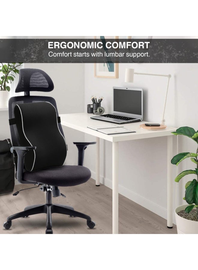 Allure Sphere Lumbar Support Cushion for Office Chair, Car & Home – Ergonomic Memory Foam Back Pillow for Lower Back Pain Relief, Improves Posture, Breathable Cover – Ideal for Long Sitting & Travel - Image 2