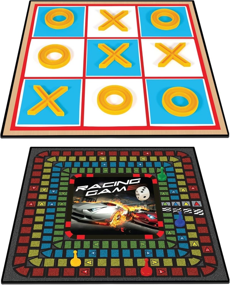 Ambassador ألعاب كلاسيكية - لعبة سباق 2 في 1، إكس-أو (أساسية) - Image 1