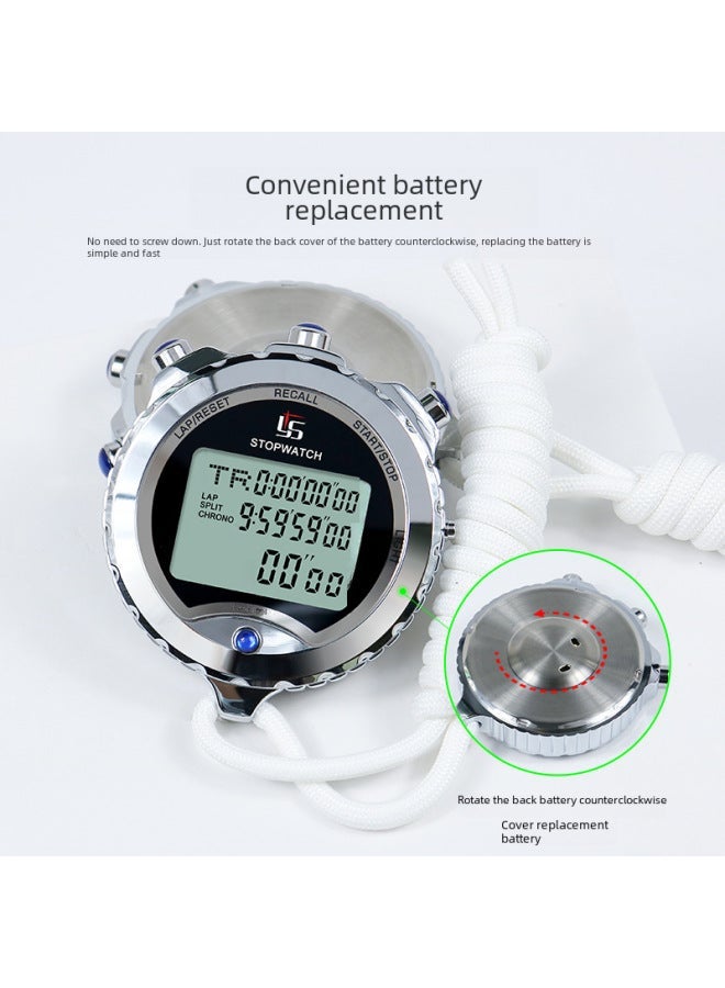 Generic Luminous Metal Stopwatch Timer For Training Fitness Sports Exercise Judging Swimming Track Field Outdoor Sports-Display Accuracy:YS-6100L 100 Memories  - Image 4