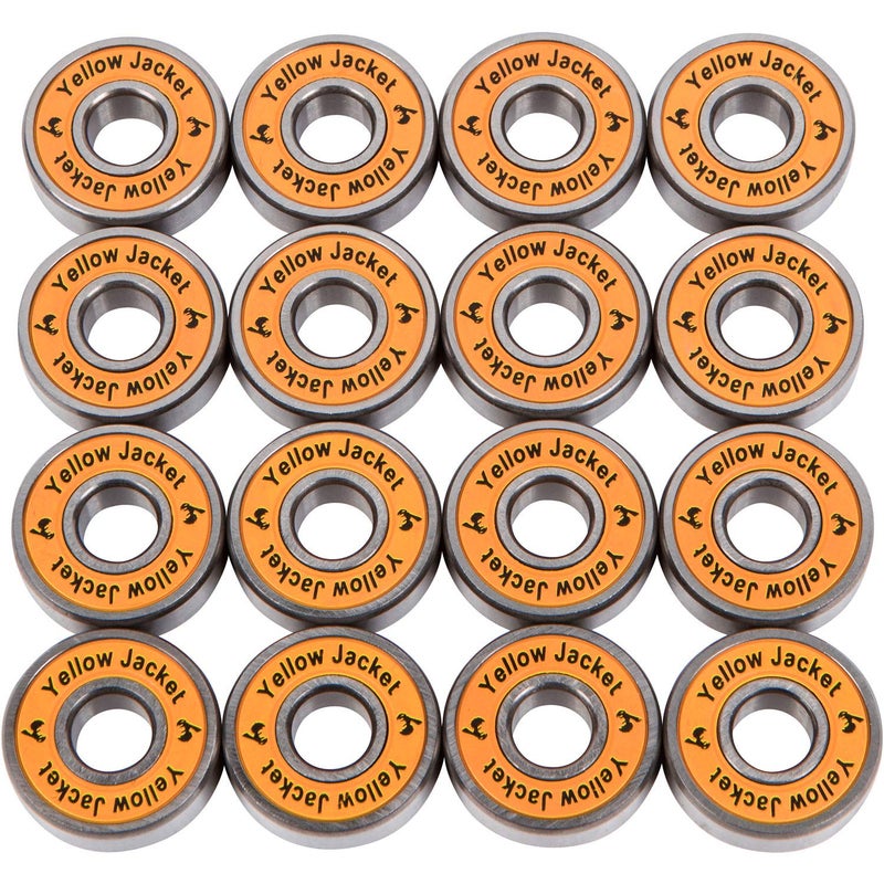 Yellow Jacket Premium Inline Skate Bearings, Roller Skate Bearings, 608, ABEC 9, Tropical Orange (Pack of 16) - Image 2