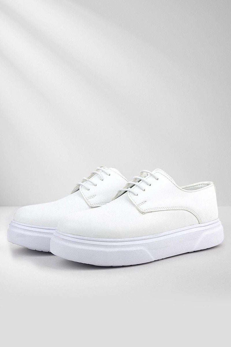 Rakerplus Classic children's shoes from Raker Plus Derby, white, with a high sole. - Image 1