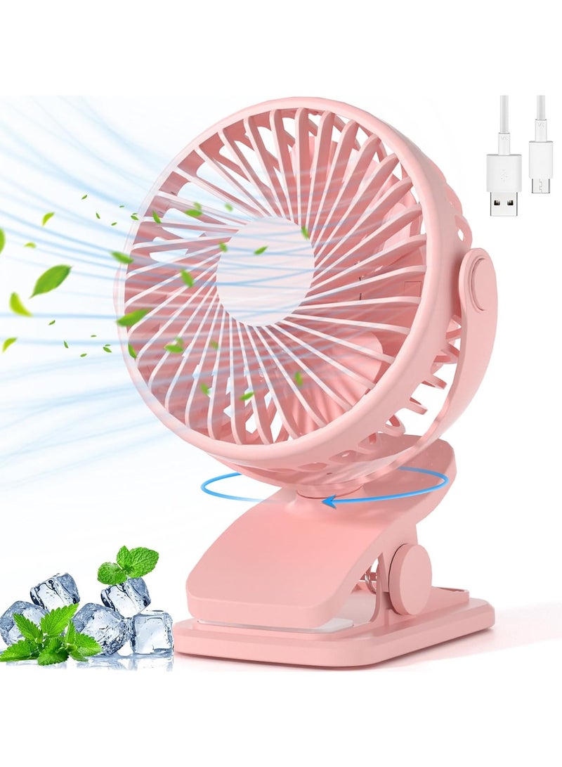 BDXXJ Portable Clip Fan Battery Operated, Mini Travel Fan, 360 Degree Quiet Personal Desk Fan, 5.0W USB Powered or Rechargeable Battery This 7 inch clip fan from BDXXJ has dual power supply: battery operated and USB rechargeable fan with built-in upgraded 3000mAh battery, so it is a long time portable fan for bedrooms, desktops, strollers, camping, car seat, travel. Speed ​​1: 12 hours, Speed ​​2: 8 hours; Speed ​​3: 5 hours You can also connect it to the power supply for continuous working. - Image 1