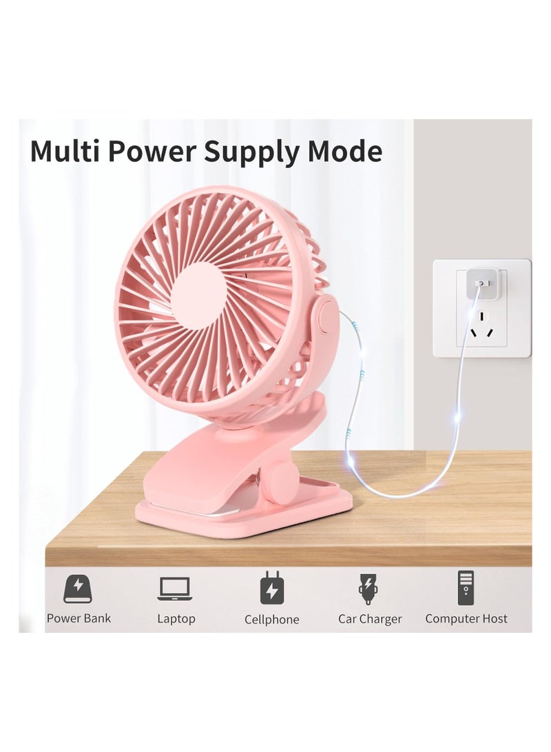 BDXXJ Portable Clip Fan Battery Operated, Mini Travel Fan, 360 Degree Quiet Personal Desk Fan, 5.0W USB Powered or Rechargeable Battery This 7 inch clip fan from BDXXJ has dual power supply: battery operated and USB rechargeable fan with built-in upgraded 3000mAh battery, so it is a long time portable fan for bedrooms, desktops, strollers, camping, car seat, travel. Speed ​​1: 12 hours, Speed ​​2: 8 hours; Speed ​​3: 5 hours You can also connect it to the power supply for continuous working. - Image 4
