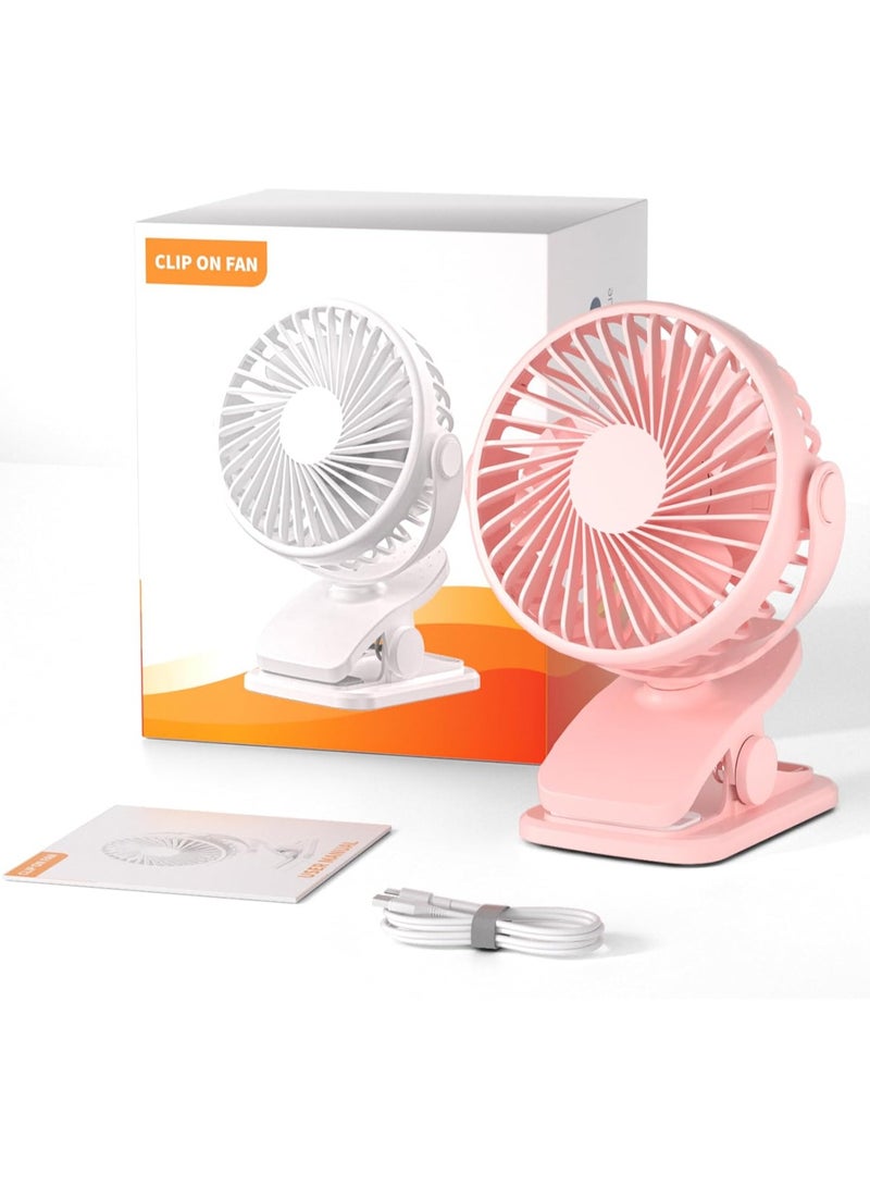 BDXXJ Portable Clip Fan Battery Operated, Mini Travel Fan, 360 Degree Quiet Personal Desk Fan, 5.0W USB Powered or Rechargeable Battery This 7 inch clip fan from BDXXJ has dual power supply: battery operated and USB rechargeable fan with built-in upgraded 3000mAh battery, so it is a long time portable fan for bedrooms, desktops, strollers, camping, car seat, travel. Speed ​​1: 12 hours, Speed ​​2: 8 hours; Speed ​​3: 5 hours You can also connect it to the power supply for continuous working. - Image 5