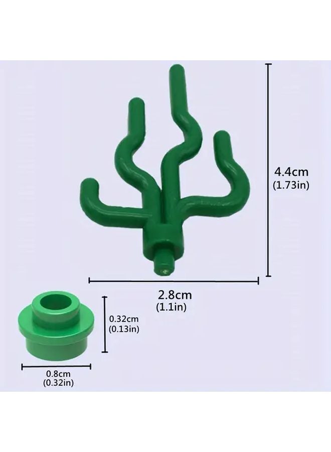 15 Pcs Transparent Red Base Mini Plant Seaweed Building Blocks DIY Farm Vegetable Scenes - Image 3