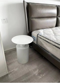 fashionhome Modern Luxury Nordic Style Coffee Table Round Sofa Side Table with Metal Base Gilded Frame Home Decoration Suitable for Living Room Bedroom Balcony 40 x 50 Centimeter(Fully Assembled)  - Image 2