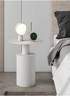 fashionhome Modern Luxury Nordic Style Coffee Table Round Sofa Side Table with Metal Base Gilded Frame Home Decoration Suitable for Living Room Bedroom Balcony 40 x 50 Centimeter(Fully Assembled)  - Image 5