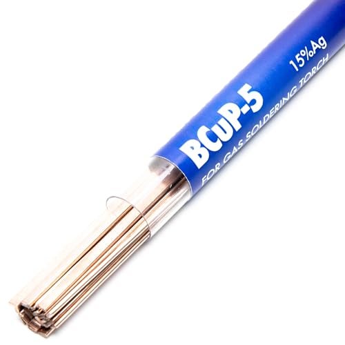 Vouyar 20 Sticks Brazing Rods Bcup-5 15% Silver Solder Phos Copper Brazing Alloys Flat Welding Rods Industry 0.050" x 1/8" x 14" for Air Conditioning Refrigerator Cold Storage HVAC Units - Image 1