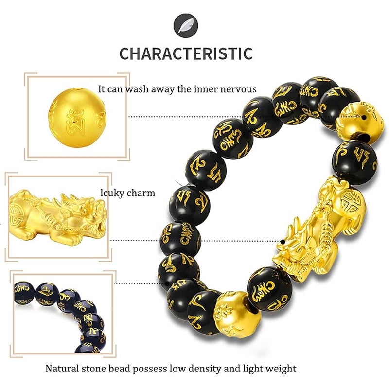 RIOSO Feng Shui Good Luck Bracelets for Men and Women Black - Image 3