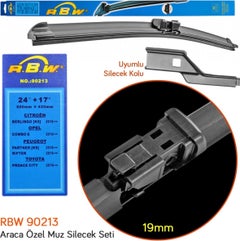 RBW 90213 Peugeot Rifter/ Berlingo/ Combo/proace City 2019+ 24+17 Inch / 600+430 mm Banana Wiper Set  - Image 3