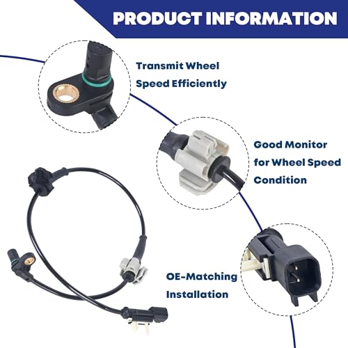 EKLN 2PCS ABS Wheel Speed Sensor Front Left & Right Compatible with CADILLAC ESCALADE CHEVY SILVERADO 1500/2500/3500 SUBURBAN TAHOE GMC SIERRA 1500 YUKON YUKON XL Replace 20971873 23498355 - Image 2