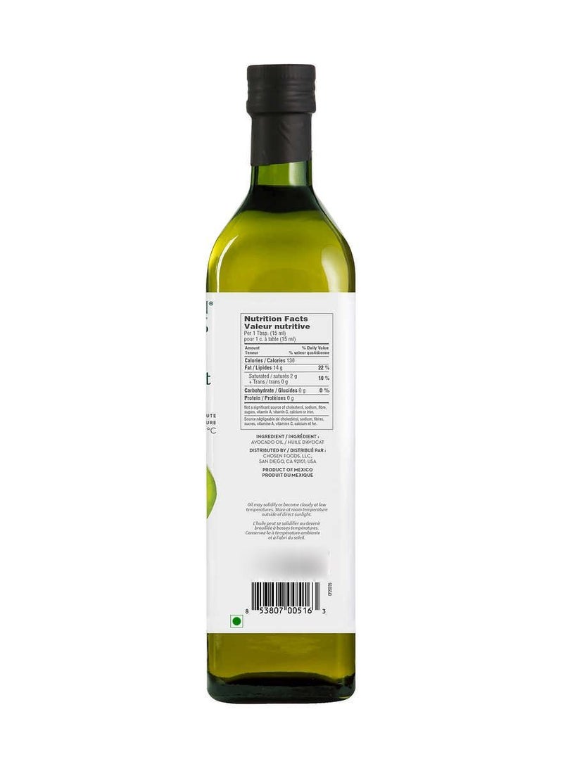 Chosen FOODS - 100% Pure Avocado Oil Keto and Diet Friendly 1 L - Image 1