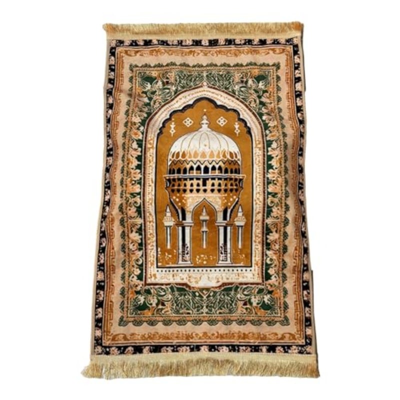 8cm Thick Velvet Prayer Mat for Men Women Extra Soft Kneeling Cushion for Salah, Worship and Meditation, Non-Slip Padded Prayer Rug for Home, Mosque or Travel, 70x110cm - Image 1