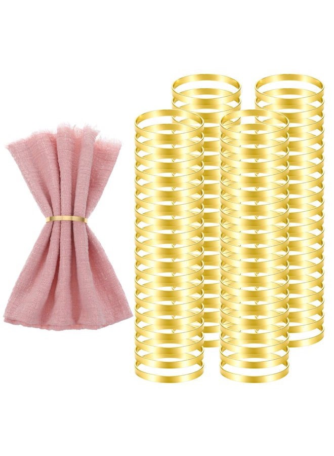 Wanmu 100 Pcs Gold Napkin Rings, Metal Napkin Ring Napkins Holders Buckles, Stylish Napkins Ring Bulk for Table Settings Family Dinner Wedding Christmas Easter Party Dinner Table, Shiny Tables Decor - Image 5