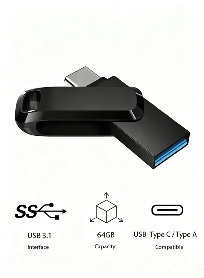 محرك أقراص Ultra Dual Drive Go USB Type-C سعة 64 جيجابايت