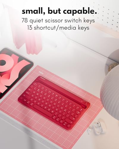 Macally Bluetooth Tablet Keyboard - Multi Device Wireless Keyboard for Phone, iPad mini/Pro, Android - Rechargeable with Built in Stand and Quiet Keys - Image 5