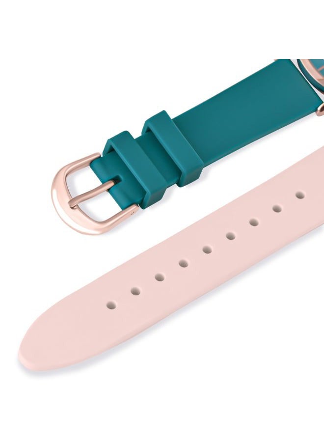 Bisley Women's Rose Gold Watch Pink and Green Watch Silicone Strap Watch Three Hand Analog Watch Gift Watch - Image 4