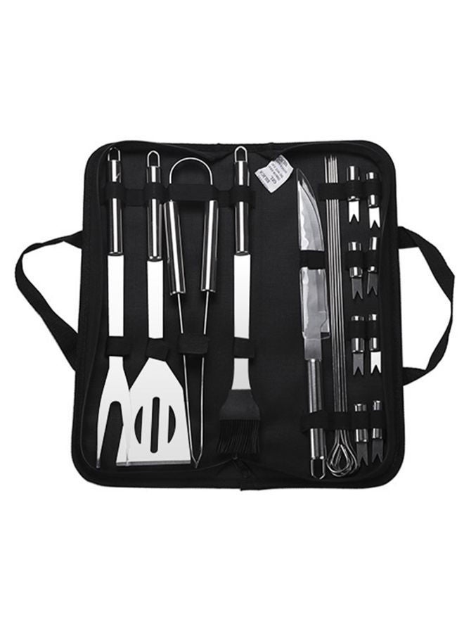 NIBEMINENT Cooking Food Grill Tool Set With Storage Case Silver/Black