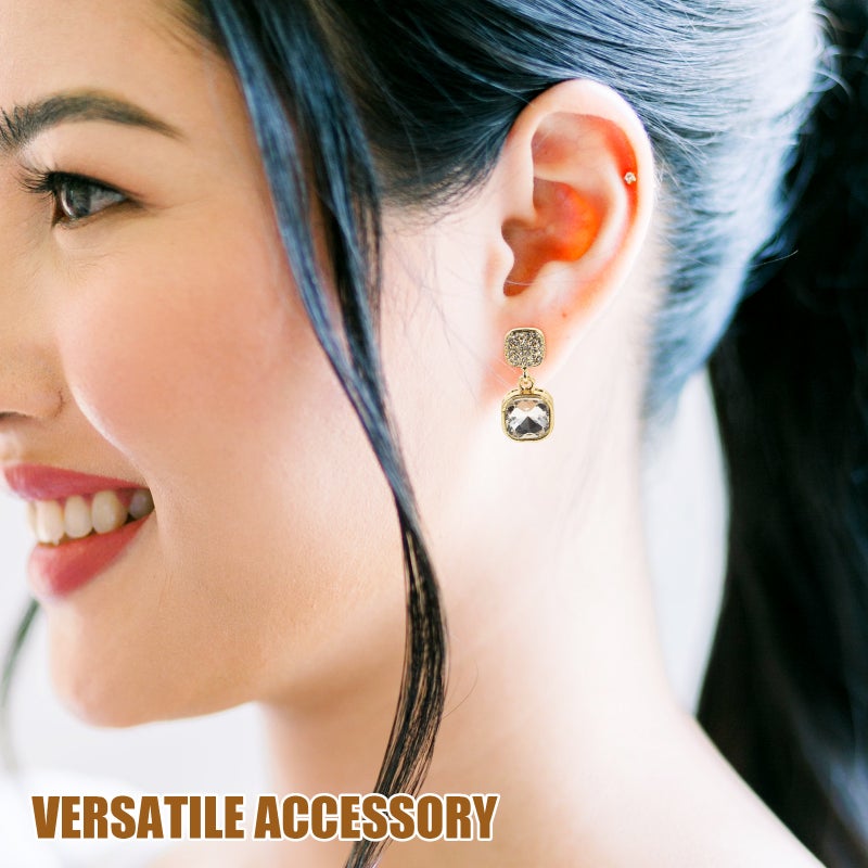 1 Pair Earrings For Women With Rhinestone Bridal Jewelry For Wedding Cute Dangle Earrings For Teen Girls Clip Available - Image 5