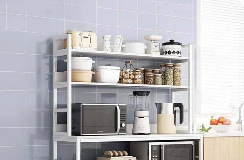 JANTENS Multipurpose Storage Cabinet Coffee Corner Kitchen Sideboard Coffee Food Storage Cabinet White 100 * 40 * 158cm - Image 5
