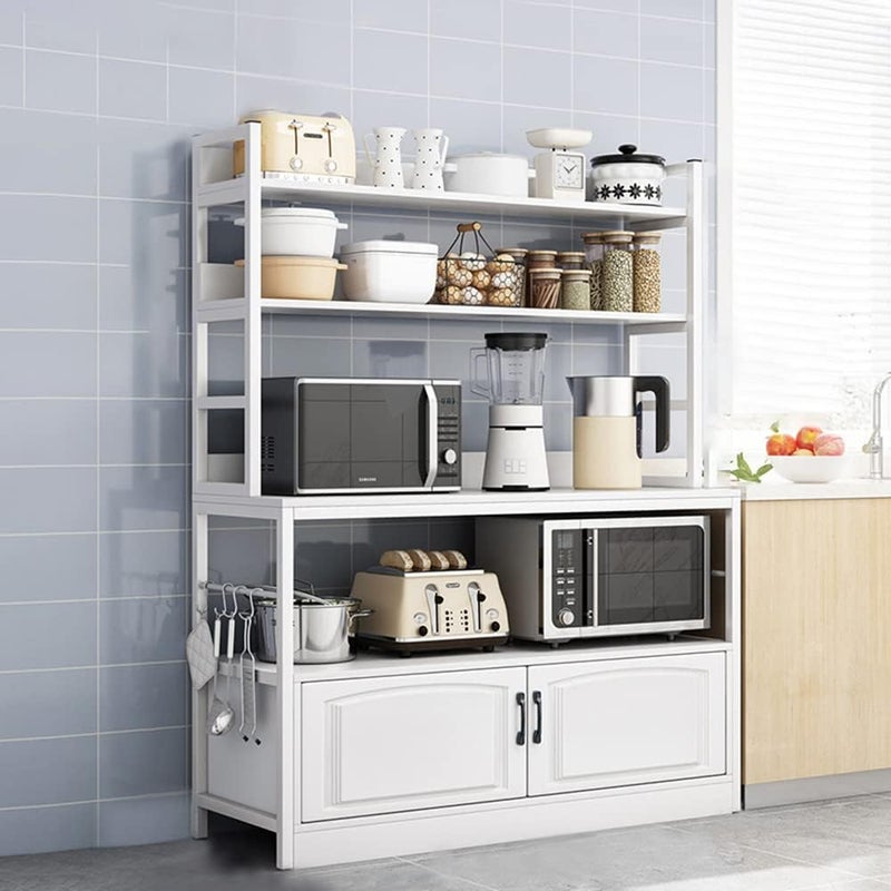 JANTENS Multipurpose Storage Cabinet Coffee Corner Kitchen Sideboard Coffee Food Storage Cabinet White 100 * 40 * 158cm - Image 1