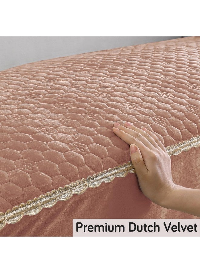 HOKIPO Premium Dutch Velvet Anti Slip Sofa Seat Mat for 3+2 Seater and 1/2/3 Seater Sofa. Make Your Own Sofa Cover Set, Mat Length 90 cm, Light Brown (AR-4951-LBR) - Image 2