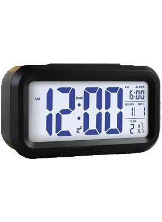 Digital Alarm Clock Led Light Control Backlight Time Calendar Thermometer Black 13.5x7.5x4.5cm Bundle - Image 2