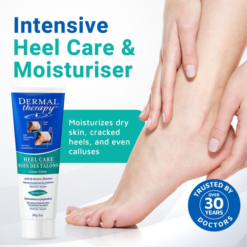 Dermal Therapy Heel Care Cream - Moisturizing Treatment that Repairs and Heals Dry, Rough, Cracked Heels and Feet | 25% Urea and 6% Alpha Hydroxy Acids (3oz+8oz Bundle) - Image 2
