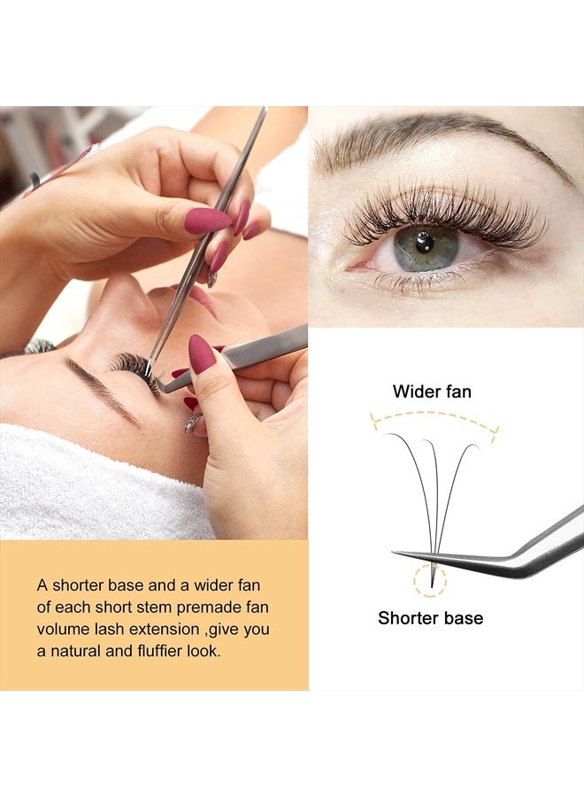 QUEWEL Volume Lash Extensions 3D 0.10mm C Curl Mix-8-15mm Short Stem Premade Fans Soft|Optinal 3D|4D|5D|6D|7D|8D 0.07/0.10mm C/D 8-20mm Mix-9-16mm 12-15mm 8-15mm|(3D 0.10C MIX8-15) - Image 5