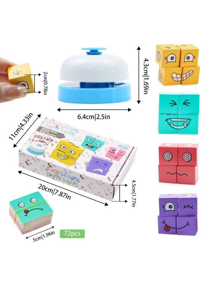 OSHIMA Wooden 3D Puzzle Face Changing Cube Game, Face Changing Magic Cube Game Interaction Toy Emoji Game Educational Puzzles, Toy Board Games Matching Game for Children Thinking Kids Christmas Birthday - Image 2