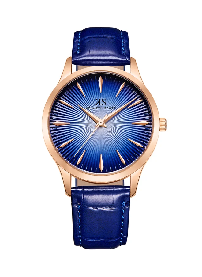 KENNETH SCOTT Kenneth Scott Men's Quartz Movement Watch, Analog Display and Polyurethene Strap - K22016-RLNN, Blue
