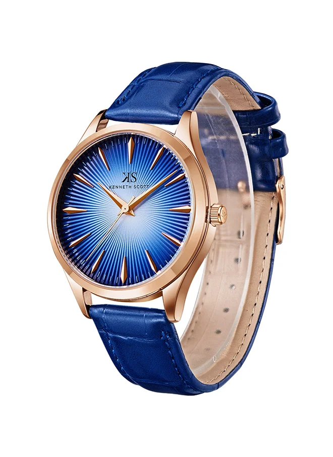 KENNETH SCOTT Kenneth Scott Men's Quartz Movement Watch, Analog Display and Polyurethene Strap - K22016-RLNN, Blue