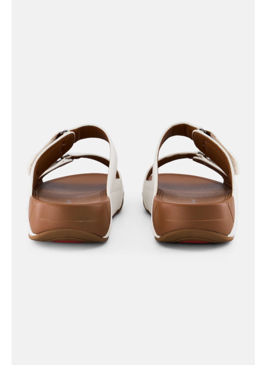 English Laundry Men 2 Strap Slip On Arabic Sandals, White  - Image 4
