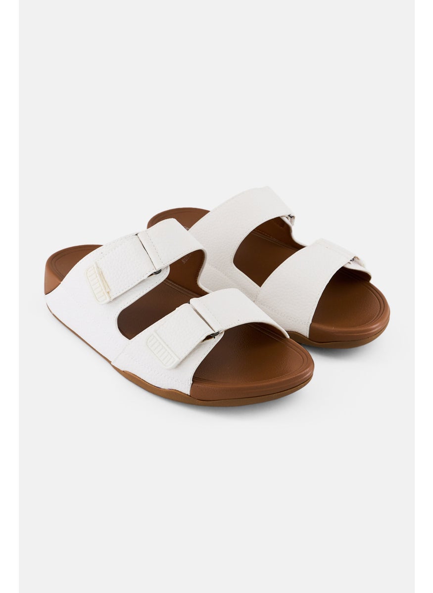 English Laundry Men 2 Strap Slip On Arabic Sandals, White  - Image 1