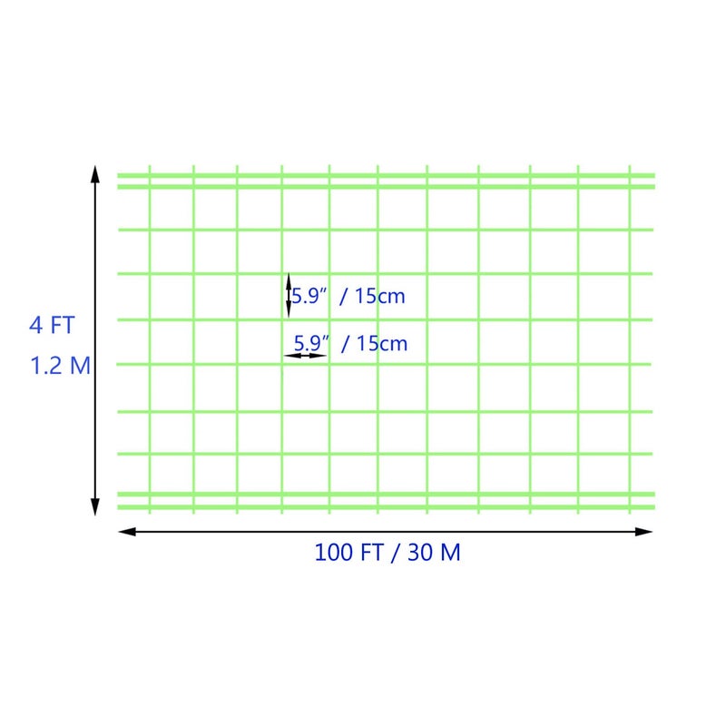 HHTHH Green Trellis Netting 4x100 ft Heavy Duty Garden Netting Polypropylene Plant Support Net for Climbing Vegetables Fruits Flowers - Image 2