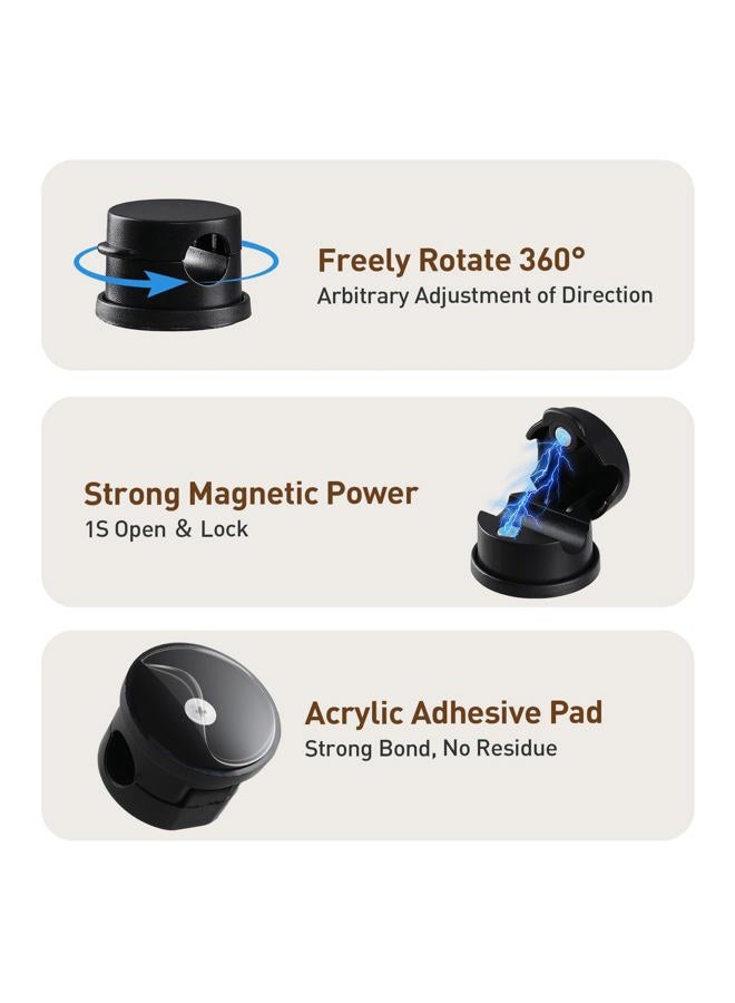 AGPtek 8 Pack Magnetic Cable Clips, Upgraded 360° Rotatable Cord Holder Clips Desk Cord Organizer Adhesive Wire Management for Nightstand Office Phone Charging Cords USB Cable Keeper (Black) - Image 3