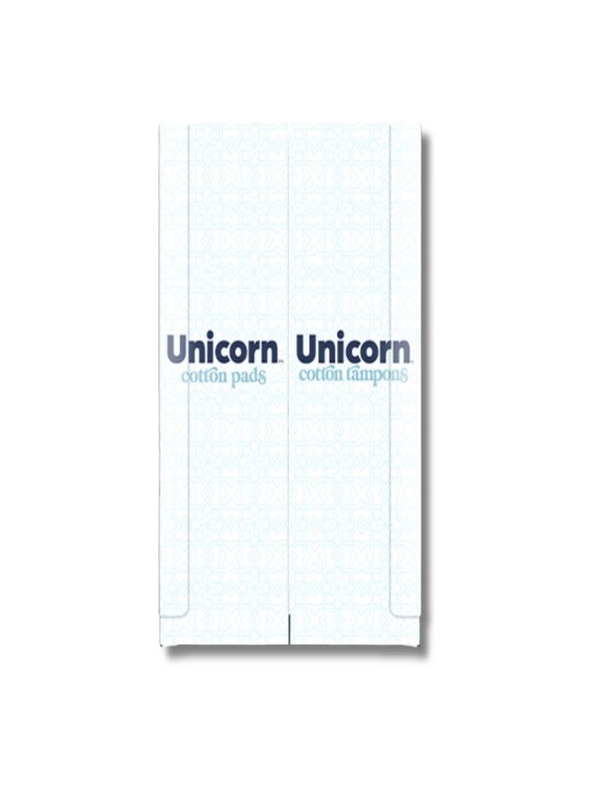 UNICORN Acrylic Wall Mounted Bathroom Dispenser Starter Kit Including One Cartridge 60 Count Organic Cotton Tampons & One Cartridge 40 Count Organic Cotton Pads - Image 1