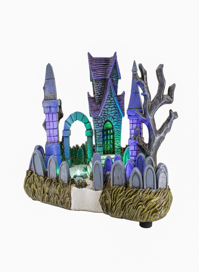 FG Square Cemetery Yard Graveyard Grave Theme Spooky Halloween Village Colorful LED Lights 9.25"x 5" x 6.25" - Image 3
