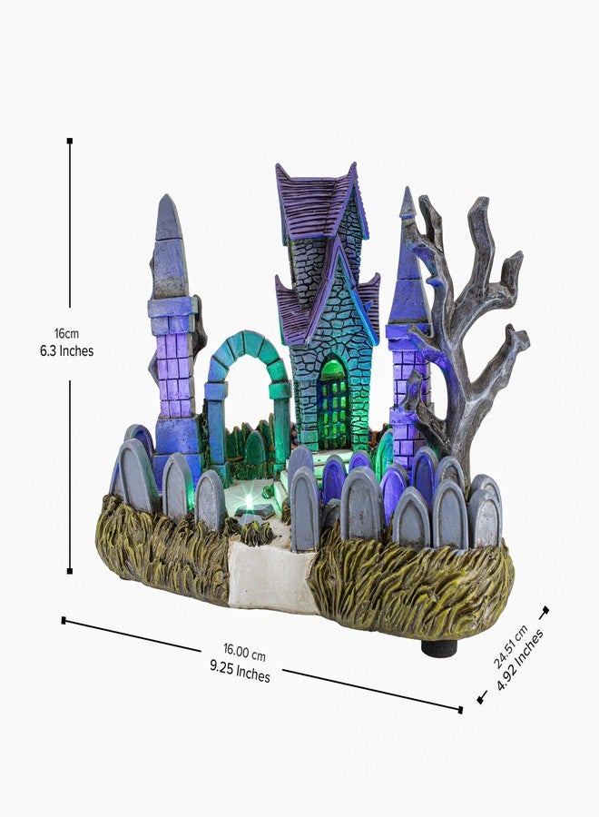 FG Square Cemetery Yard Graveyard Grave Theme Spooky Halloween Village Colorful LED Lights 9.25"x 5" x 6.25" - Image 5