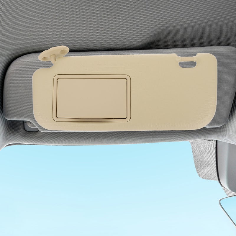Driver Left Sides Sun Visor With Mirror Car Polarized Sun Visor Extension Sunshade Compatible With Toyota Beige - Image 5