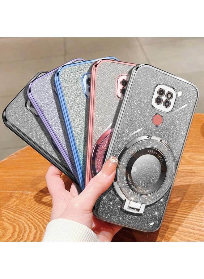 erorex Case For Motorola Moto G9 Play Plated Gradient Glitter Round Holder TPU Phone Case - Image 2