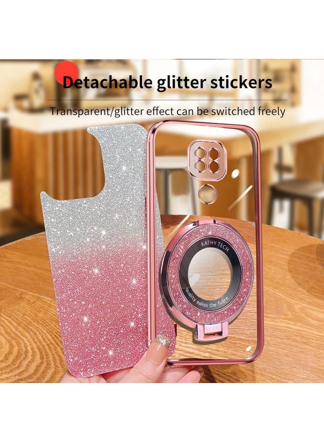 erorex Case For Motorola Moto G9 Play Plated Gradient Glitter Round Holder TPU Phone Case - Image 4