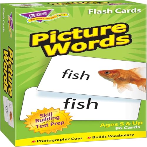 Trend Enterprises: Picture Words Skill Drill Flash Cards, Content-Rich Self-Checking Cards to Practice and Master, Great for Skill Building, 96 Cards Included, Ages 5 and Up - Image 1