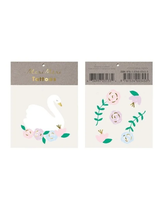 Meri Meri Floral Swan Tattoos