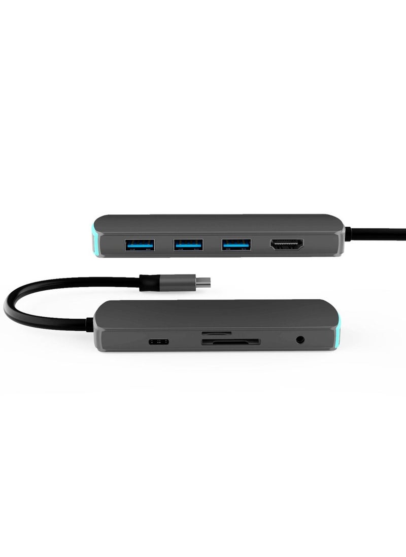 TOPWAY USB C Hub,8 In 1 Type C Adapter With 4K HDMI Port,1 PD Quick Charge Port,3 USB 3.0 Ports,SD & TF Card Slots And 3.5 mm Headphone Audio Jack  - Image 4
