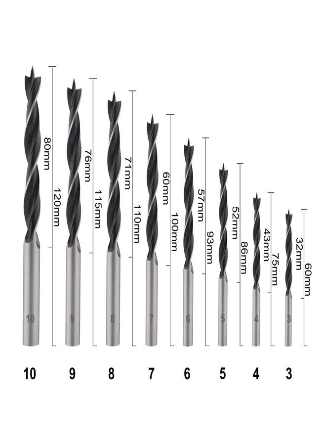 Gunpla 8pcs Wood Drill Bits Set, Carbon Steel Twist Brad Point Drill Bits Woodworking Bore Holes Durable Drilling Tools Kit with Storage Case for Wooden Plywood Chipboard Plastics - Image 3