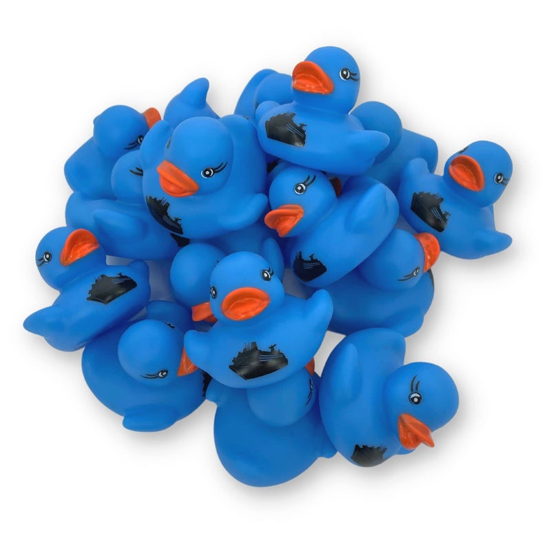 Lashicorn Cruise Ship Cruising Ducks Rubber Duck Bulk 20 Pack Rubber Ducky 225 inches Wide and 175 inches Tall Use with Cruising Duck Tags Carnival Blue with Ship - Image 2