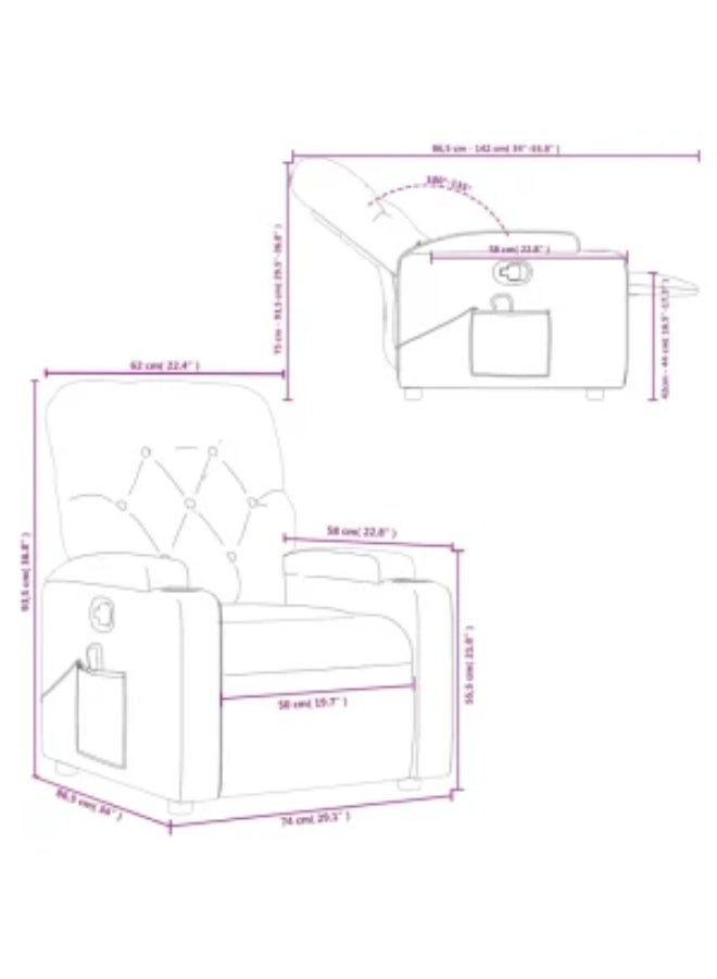 فيداكسل كرسي تدليك قابل للإمالة من فيدا إكس إل، قماش بني داكن - Image 5